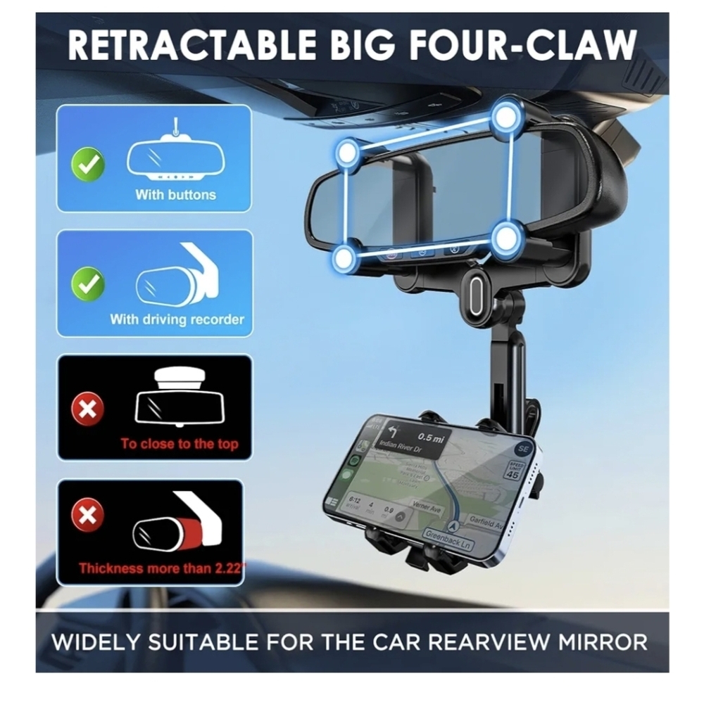 Universal Rearview Mirror Phone Holder